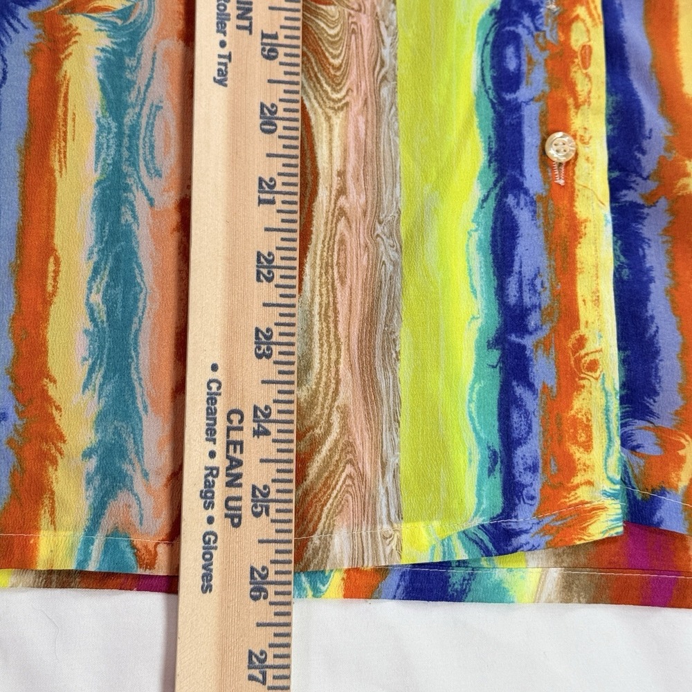 Vintage 70s John Meyer Psychedelic Abstract Art Blouse Womens M Button Up USA - Picture 8 of 15